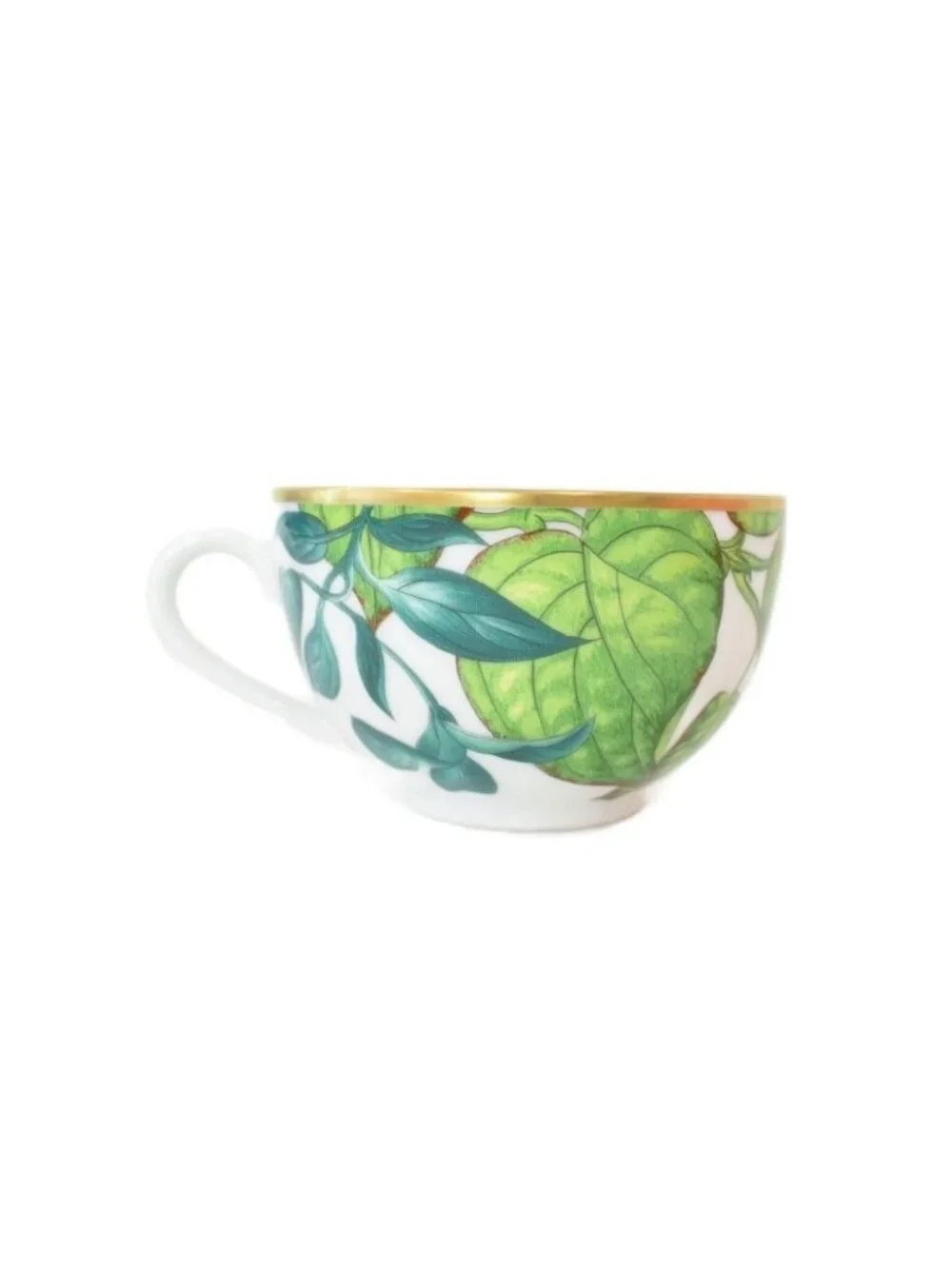 Hermes Passifolia Collection Tea Cup & Saucer Set for 2 Tableware Green